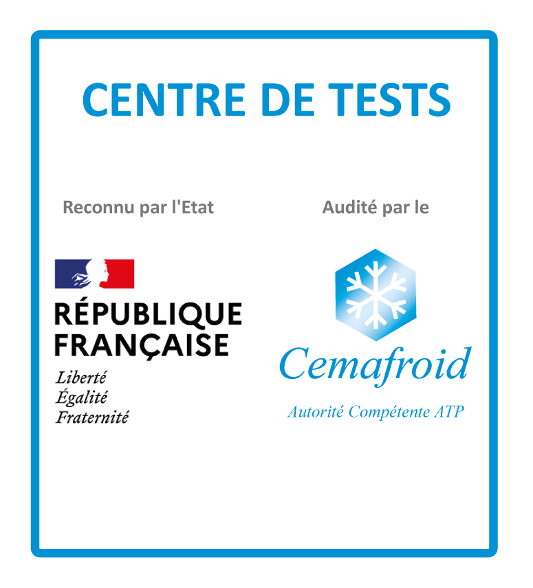 Logo Centre de test reconnu par l'état et audité par le Cemafroid autorite competente ATP 