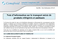 Transport de denrees refrigerees et ambiantes