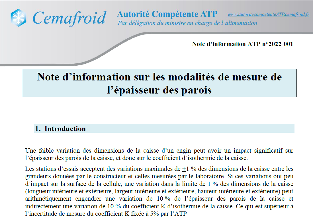 Note info ATPN modalités mesure épaisseur parois