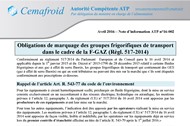 Marquage groupe frigorifique de transport FGAS