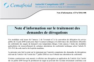 Traitement demande de drogations attestation ATP