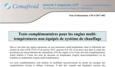 tests complémentaires pour engins multitempératures 